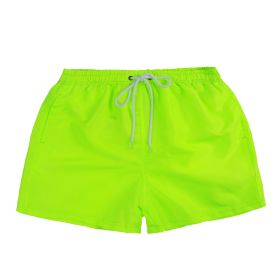 Men's Beach Quick Dry Three Points Casual Loose Surf Pants (Option: Fluorescent green-3XL)