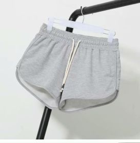 High Waist Hot Pants Loose Wide Leg Pants Casual Shorts (Option: Grey-XL)