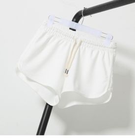 High Waist Hot Pants Loose Wide Leg Pants Casual Shorts (Option: White-M)