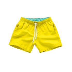 Beach Pants Men's Shorts Summer Surf Pants (Option: Yellow-M)