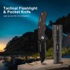 5.3oz Small & Extremely Zoomable LED Tactical Handheld Flashlight with Knife