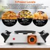 1000W Electric Single Burner Portable Heating Hot Plate Stove Countertop RV Hotplate with 5 Temperature Adjustments Portable Handles