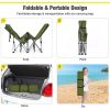 Folding Camping Cot with Side Storage Pocket Detachable Headrest