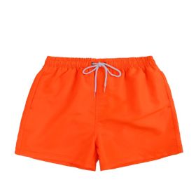 Men's Beach Quick Dry Three Points Casual Loose Surf Pants (Option: Orange-2XL)