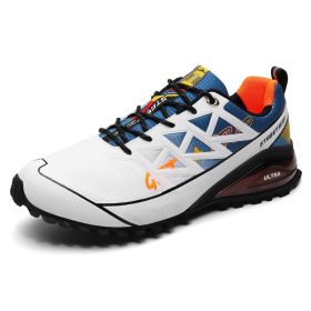 Men's Outdoor Off-road Running Shoes Air Cushion Mountaineering (Option: Ice Blue-46)